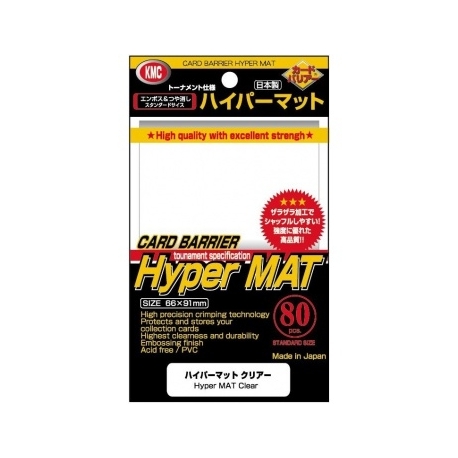 KMC Standard Sleeves - Hyper Mat Clear (80 Sleeves)