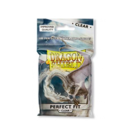 Dragon Shield Standard Perfect Fit Sleeves - Clear/Clear (100 Sleeves)