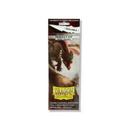 Dragon Shield Standard Perfect Fit Sealable Sleeves - Smoke (100 Sleeves)