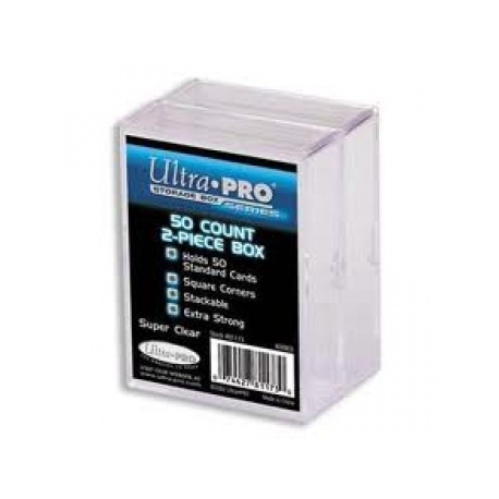 UP - 2-Piece Storage Box - for 50 Cards - Clear (2 Boxes)