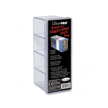 UP - 4-Compartment Card Storage Box - Clear