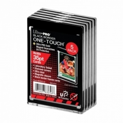 UP - 35PT Black Border UV One-Touch Magnetic Holder - 5 Pack