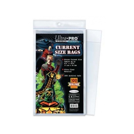UP - Comic Bags - Current Size Re-Sealable (100 Bags)