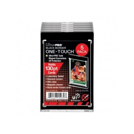 UP - 130PT Black Border UV One-Touch Magnetic Holder - 5 Pack