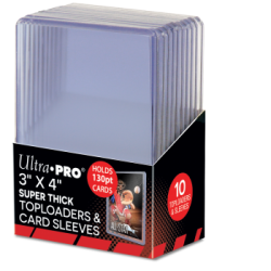 3 X 4" Super Thick 130PT Toploader with Thick Card Sleeves 10ct"