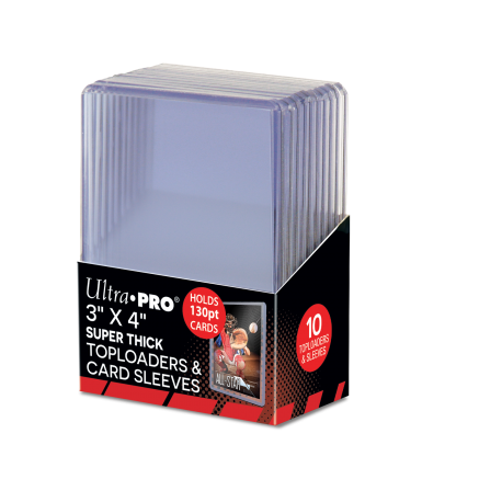 3 X 4" Super Thick 130PT Toploader with Thick Card Sleeves 10ct"
