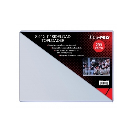 8-1/2 X 11" Side Load Toploader 25ct (sized to fit 8-1/2 x 11 card sleeves)"