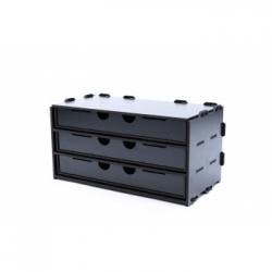 Kraken Wargames Black Paint Rack: Schrank mit 3 langen Schubladen