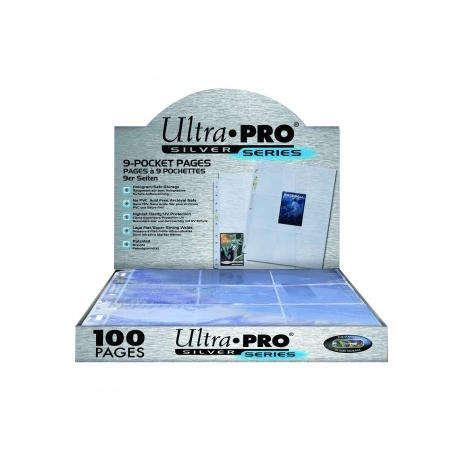 UP - Silver 9-Pocket Pages (11 Hole) Display (100 Pages)