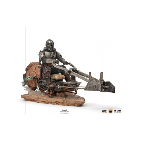 The Mandalorian - The Mandalorian on Speederbike Deluxe Art Scale 1/10