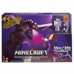 Minecraft Ultimativer Enderdrache (50 cm) mit Steve Figur
