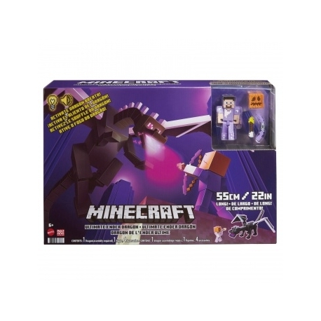 Minecraft Ultimativer Enderdrache (50 cm) mit Steve Figur