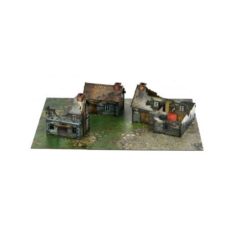 e-Raptor Wargaming Set RUINED VILLAGE - Constructions + Map