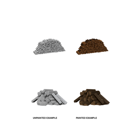 WizKids Deep Cuts Unpainted Miniatures - Piles of Wood (6 Units)