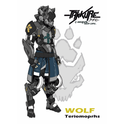 Lobo Teriomorprhs character from the Takkure board game by Zenit Miniatures