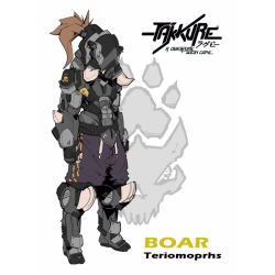 Boar Teriomorprhs character from the Takkure board game by Zenit Miniatures