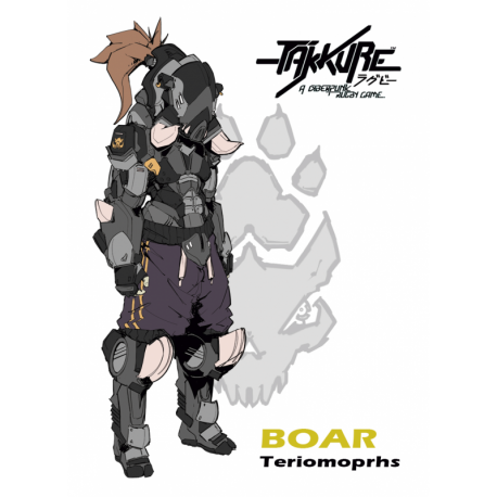 Boar Teriomorprhs character from the Takkure board game by Zenit Miniatures