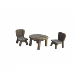 Ziterdes - Runder Tisch mit zwei Stühlen