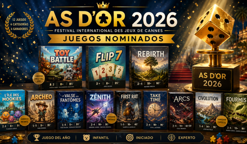 Juegos de mesa nominados a los premios As d'Or 2026